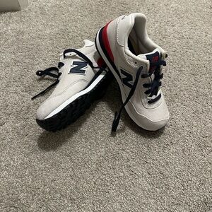 New Balance Cream and Navy Sneakers